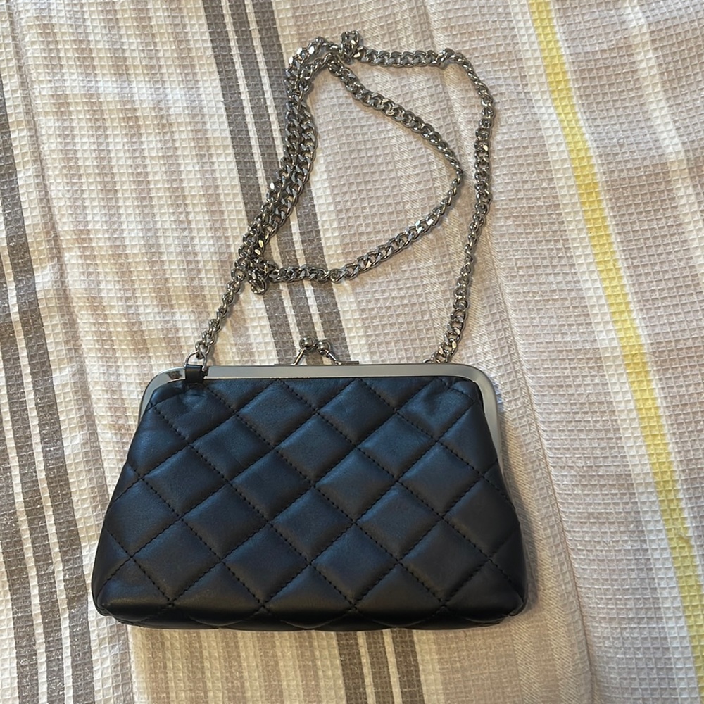 Black quilted purse